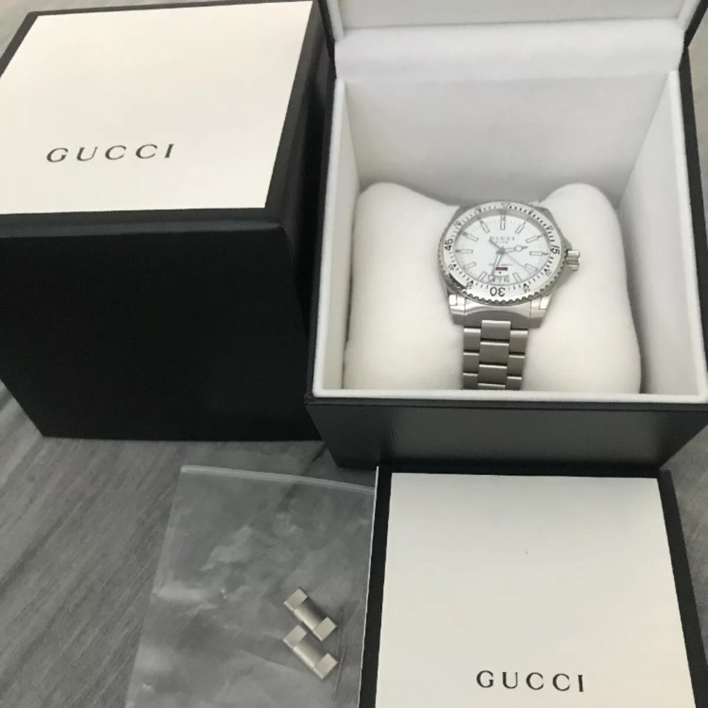 Gucci Dive White Dial Mens Watch 41mm